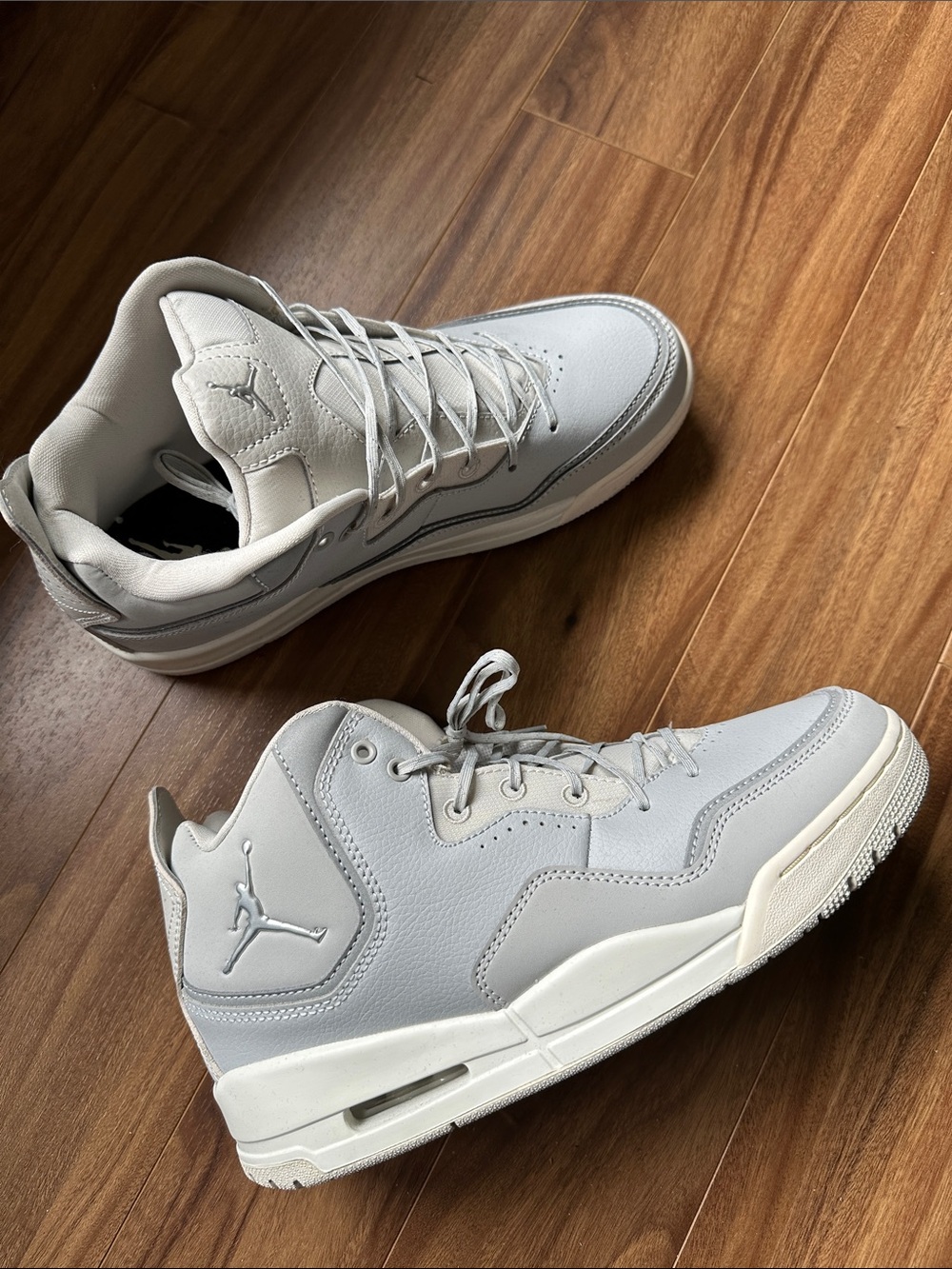 Nike Air Jordan Mid-Top Men's Basketball Shoes - Light Gray/White